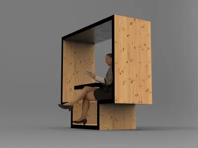 Furniture Unit 1 Low-poly 3D model