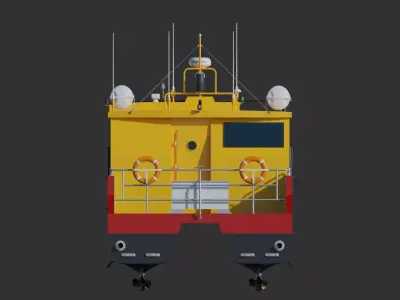 Offshore Support Vessels Low-poly 3D model