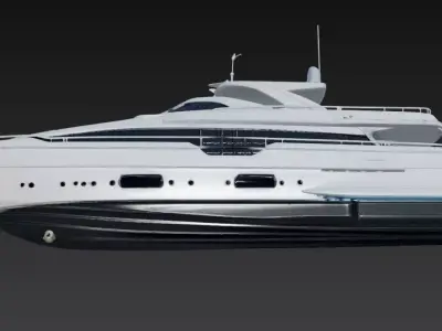 Modern Luxury Flybridge Motor Yacht 3D Model 3D print model