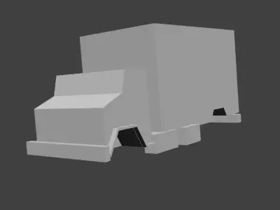 Small Transport Truck Body 01 - Ultra Low Poly Low-poly 3D model