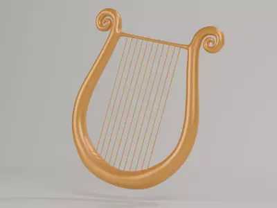 HARP CARTOON  Low-poly 3D model