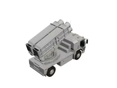 Realistic Missile Launcher 3D Model Military Defense System 3D model