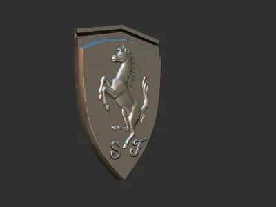 Ferrari Prancing Horse Logo Bas Relief for CNC 3D Print STL 3D print model