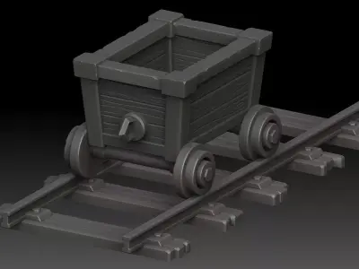 Stylized trolley 3D model