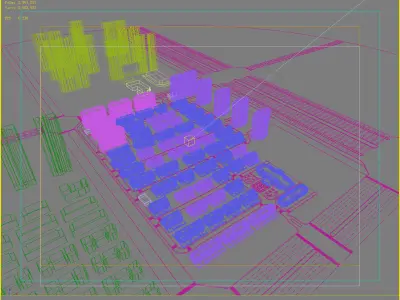 Architecture residential area 3D model
