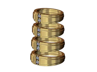 Diamond art and deco band US sizes 6to9 3D print model