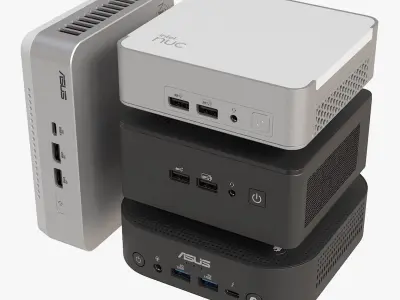 4 NUC PC Collection 3D model