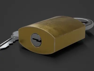 Brass Padlock 3D model