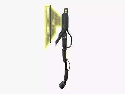 SciFi War Axe A05 Black Yellow - Sci Fi Weapon Design Low-poly 3D model
