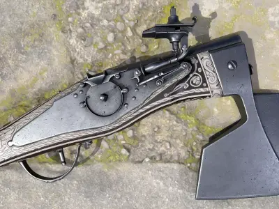 Shooting axe Low-poly 3D model