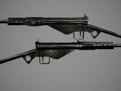 Sten MKII Low-poly 3D model