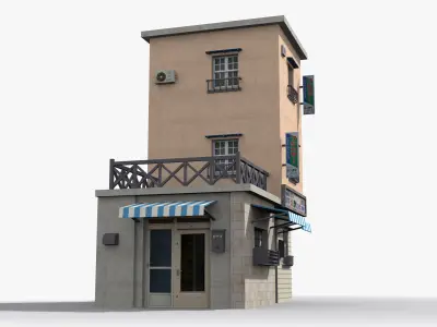 Japanese House x2 Low-poly 3D model purchase
