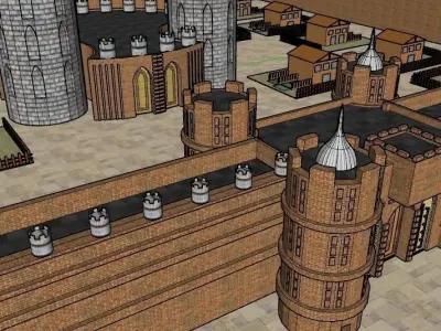 Castle 3d model Low-poly 3D model purchase