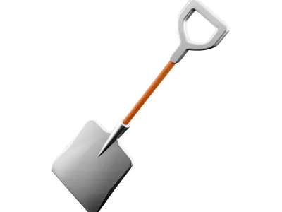  Shovel cartoon icon 3D model
