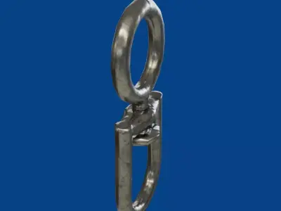 Destorcedor stainless steel ring pull Low-poly 3D model