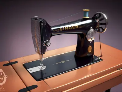 retro sawing machine Singger brand 3D model