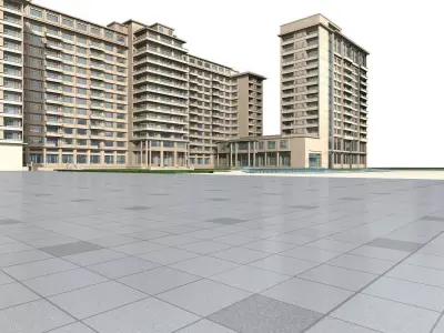 Hotel Building 3D model 14