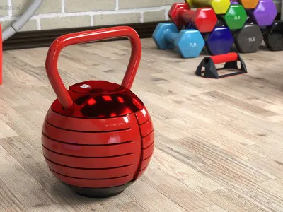 Adjustable Kettlebell Red 3D model