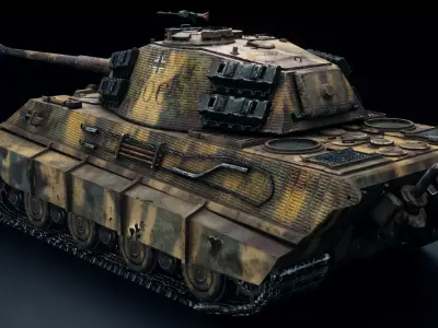 King Tiger-Tiger 2 Low-poly 3D model