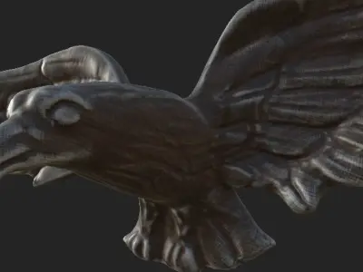 Eagle wooden Free low-poly 3D model