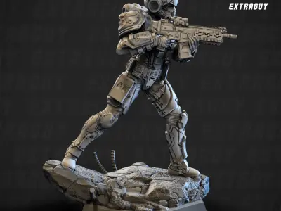  Femme Pilot 100mm and 32mm 3D print model