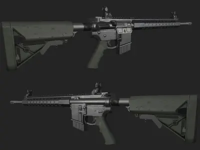 M4A1 v2 LowPoly Game Ready Model  Low-poly 3D model