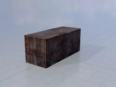 Rusty Freight-Container 20ft  Low-poly 3D model