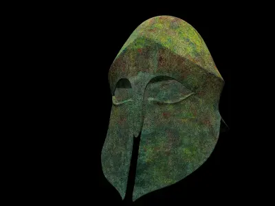 Ancient Greek Bronze Helmet Low-poly 3D model