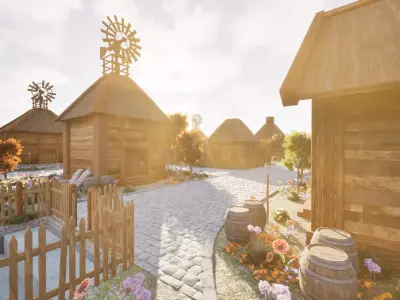 Ancient Village Layout 3D model