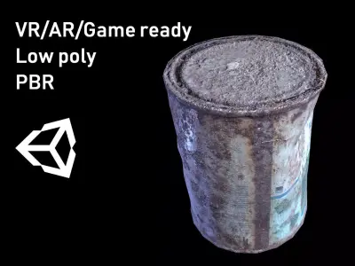 Old Paint Can Lowpoly model Low-poly 3D model