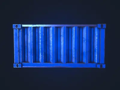 Shipping Container Low-poly 3D model 6