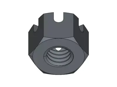 M4 castle nut 3D model