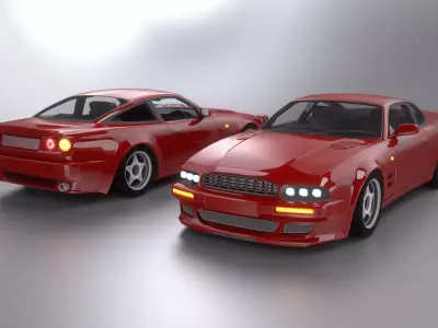 Vintage British GT Supercar - Game Ready Mid-poly 4 LODs Low-poly 3D model