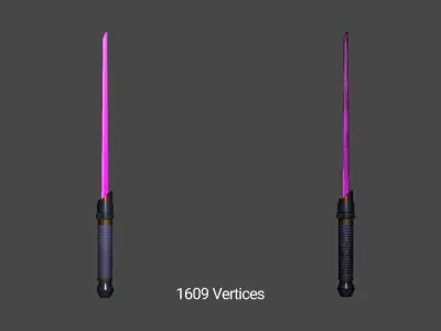 Cartoon Medieval Swords and Futuristic Laser Weapons Low-poly 3D model