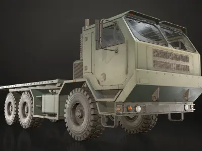 Military Truck V1 - Flatbed Low-poly 3D model