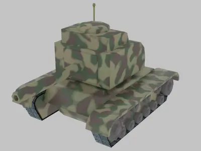 Military Tank low poly vehicle Low-poly 3D model