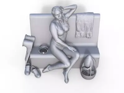 Figure Charlotte type B for ship model railway diorama 3D print model