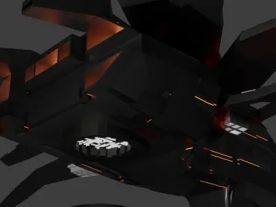 Spaceship futuristic on table 3D model