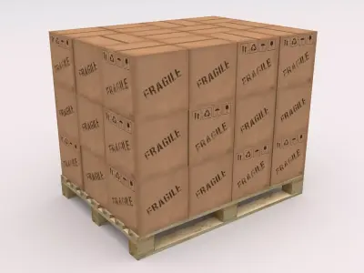 Pallet with Boxes Low-poly 3D model purchase