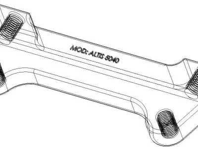 Aluminium Brake Caliper Adapter Bracket for Various Models 3D model