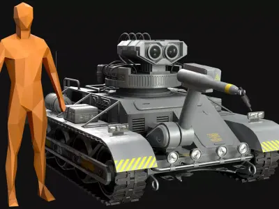 Robot Concept-3-Urban-Clean Low-poly 3D model