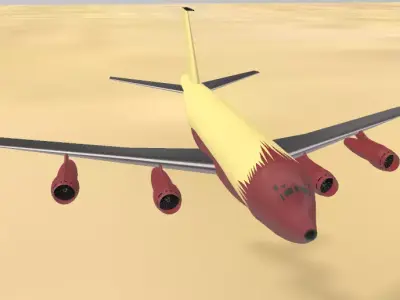 Fictional Updated Quad Engine 1950s Jetliner B 367-80 Inspired Low-poly 3D model