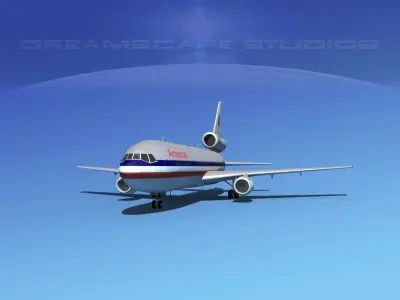 Douglas DC-10 American 3D model