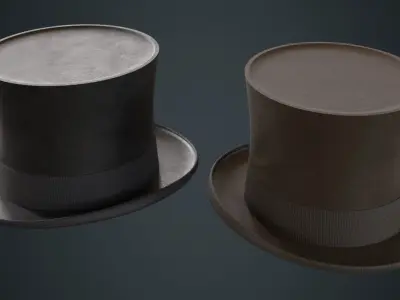 Top Hat 1A Low-poly 3D model