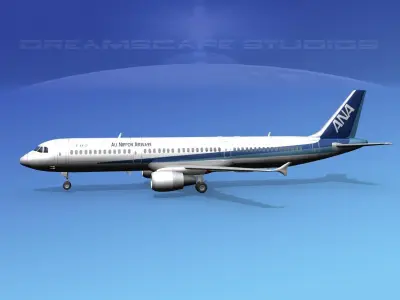 Airbus A321 Air Nippon Airways 3D model