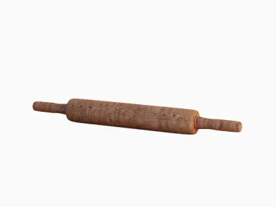 Wooden Rolling Pin 03 Low-poly 3D model
