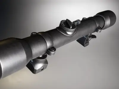 AAA Karabiner-98 Sniper Scope with mount Game Ready PBR Low-poly 3D model