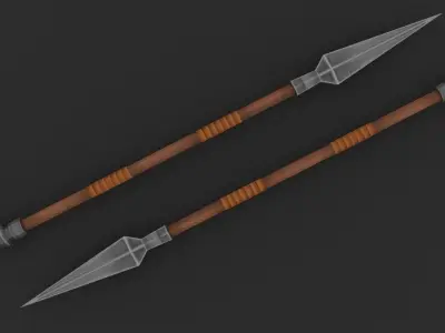 Fantasy Hand-painted spear  Low-poly 3D model