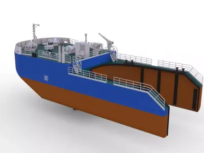 Detachable icebreaking bow Self propelled for Tug Boat 50 3D print model