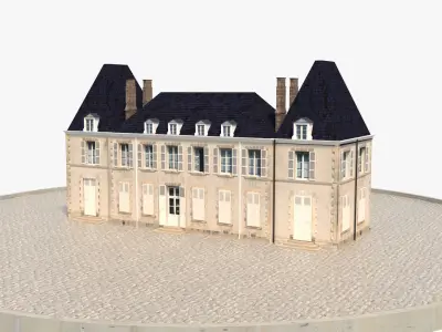 PBR-Low-Poly Castle For Games Low-poly 3D model